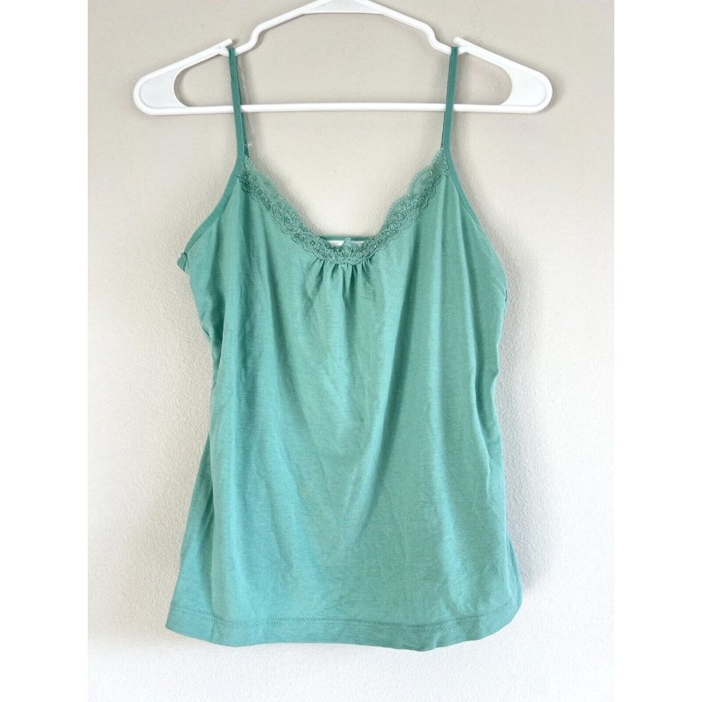 Ann Taylor Loft Tank Top Sz Small, Y2K Light Blue/Mint Green Beaded Sequin Lace